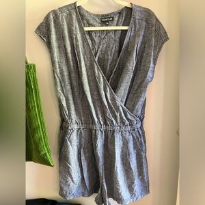 Toad & Co Shakti Hemp Blend Grey Gray Short Romper